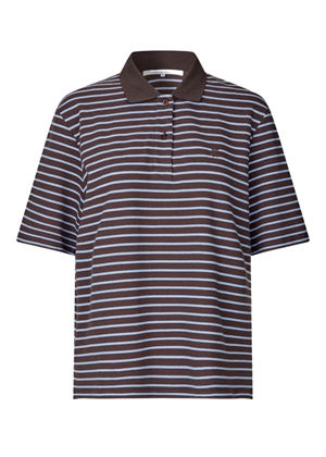 Verbie striped polo tee Chocolate Brown Second Female 
